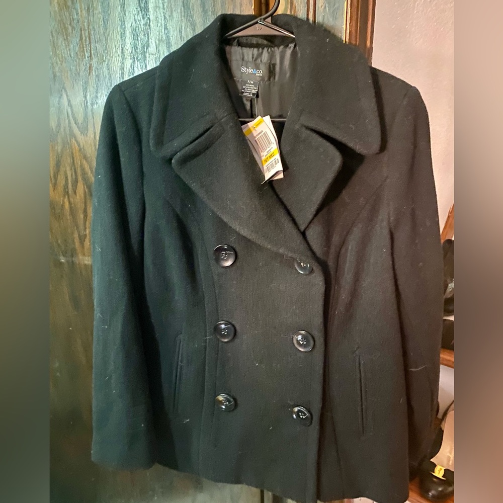 NWT Macys Style & Co Peacoat